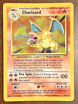 Charizard 4/102 Pokemon Card Hologram Vintage 90's Nintendo - Image 1