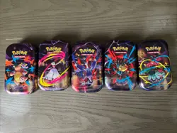 Mega Evolution Tin Art Set - Sticker and Art Card Inside Each (No Packs) - Image 1