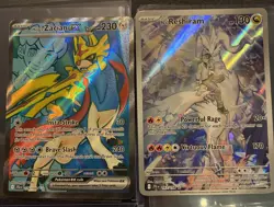 Pokemon Journey Together, N,s Reshiram & Hop’s Zacian EX, Holo Rare, NM/M - Image 1