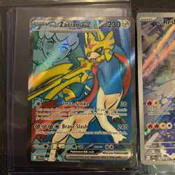 Pokemon Journey Together, N,s Reshiram & Hop’s Zacian EX, Holo Rare, NM/M - Image 2