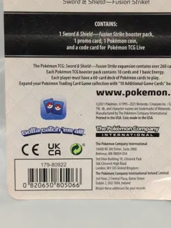 Pokemon Sword & Shield Fusion Strike Single Pack with Coin NEW Sealed - Image 5