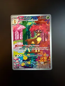 Pokemon Temporal Forces Sawsbuck Illustration Rare 166/162 - Image 1