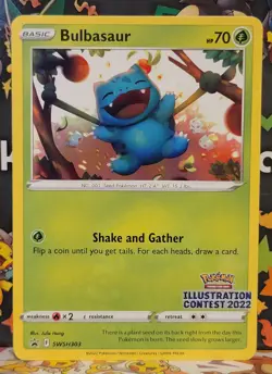 Pokemon Illustration Contest 2022 Bulbasaur SWSH303 Promo LP-NM - Image 1