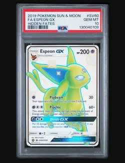 Pokemon TCG Espeon GX #SV60 Hidden Fates 2019 Sun & Moon PSA 10 - Image 1