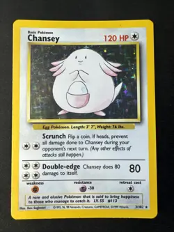 Chansey 003/102 Base Set Holo Pokemon - Image 1