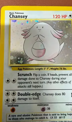 POKEMON TCG CHANSEY 3/130 RARE HOLO BASE SET 2 NEAR MINT NO PLAY PACK TO FOLDER - Image 5