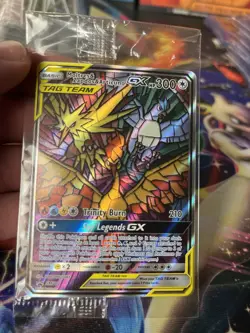 Pokemon Sealed Moltres And Zapdos And Articuno SM210 Stained Glass Promo - Image 1
