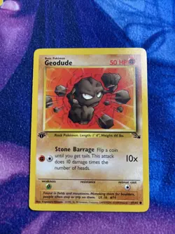 Pokemon Fossil Set 1st Edition - Geodude 47/62 - Common M/NM Condition - Image 1