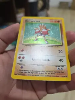 Hitmonchan 7/102 Holo Base Set Vintage WOTC Pokemon LP-EXC - Image 3
