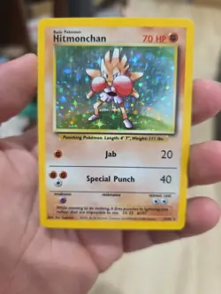 Hitmonchan 7/102 Holo Base Set Vintage WOTC Pokemon LP-EXC - Image 5