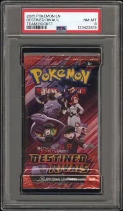 PSA Grade 8 NM-MT Pokemon Destined Rivals Booster Pack Team Rocket - Image 1