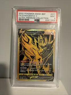 2020 Pokemon SWSH BSP FA/ZAMAZENTA v Ultra Premium Collection PSA 9 Mint - Image 1