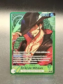 One Piece TCG OP14-020 Dracule Mihawk Leader Alt Art AA Card Game CCG English - Image 1