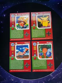 Pokemon Topps Vintage 4 Card TV Lot 1-4 Ash Brock Misty Pikachu NM/LP - Image 2