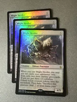 Blight Herder Foil X3 Battle For Zendikar Ex+ Condition See Front/back Pics - Image 1