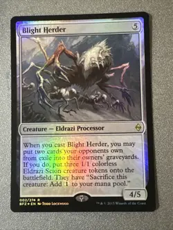 Blight Herder Foil X3 Battle For Zendikar Ex+ Condition See Front/back Pics - Image 2