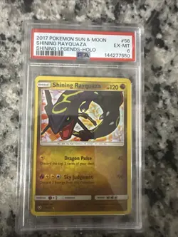 Pokemon 2017 Shinning Legends Rayquaza Rare Shining Holo Card #56 - Image 1