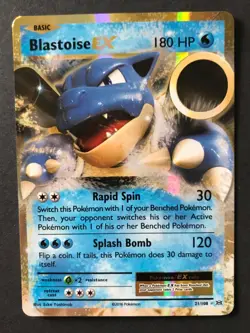 Blastoise EX 21/108 XY Evolutions HOLO ULTRA RARE Shiny Pokemon Card Near Mint - Image 1