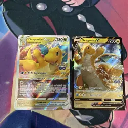 2022 Pokemon TCG Pokemon Go Dragonite V And Vstar Black Star Promos - Image 1