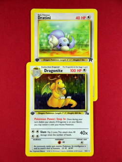 💦HOLOGRAPHIC 1ST EDITION DRAGONITE 📈 Holo | Rare Vintage Pokemon | Fossil 4/62 - Image 1