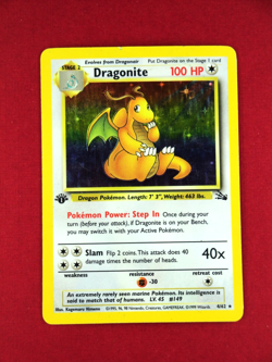 💦HOLOGRAPHIC 1ST EDITION DRAGONITE 📈 Holo | Rare Vintage Pokemon | Fossil 4/62 - Image 2