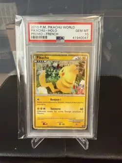 PSA 10 Pikachu World Collection 2010 French Pokemon Card - Image 1