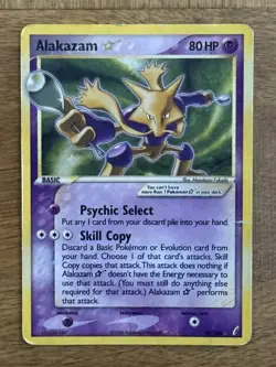Pokemon TCG Crystal Guardians #99/100 Alakazam Star GOLD STAR DMG - Image 1