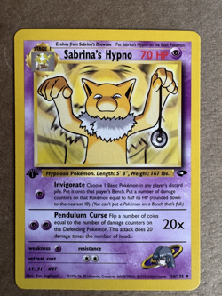 Sabrina's Hypno 56/132 Gym Challenge 1st Edition Non-Holo Pokemon Card NM+ - Image 1