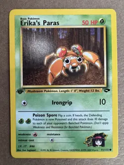 Erika's Paras 71/132 Gym Challenge 1st Edition Non-Holo Pokemon Card NM+ - Image 1