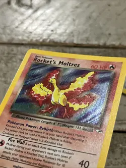 Pokemon TCG Rocket’s Moltres Holo Rare Card 12/132 Gym Heroes Unlimited - Image 3
