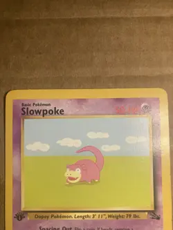 Slowpoke Pokemon Card Fossil 55/62 1st Edition MP - Image 3