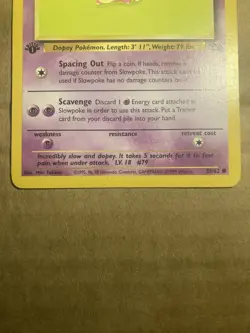 Slowpoke Pokemon Card Fossil 55/62 1st Edition MP - Image 4