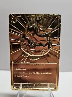Pokemon 1999 Burger King 23K Gold Plated Togepi Card w/ COA & Case - Image 2