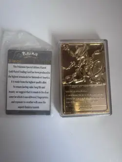 Pokemon #150 MEWTWO 23k Gold Plated Trading Card 1999 Burger King W CERT of AUTH - Image 2