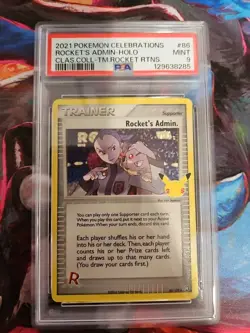 2021 Pokemon Celebrations Rockets Admin Holo PSA 9 - Image 1