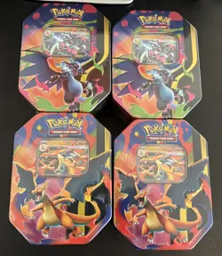 Pokemon TCG Mega Charizard 2X & 2Y EX Tins Sealed Lot Of 4 - Image 1