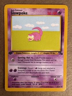 Slowpoke 55/62 Fossil 1st Edition Non-Holo Common Pokemon Card NM+ - Image 1