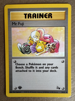 Mr. Fuji 58/62 Trainer Fossil 1st Edition Non-Holo Uncommon Pokemon Card NM+ - Image 1