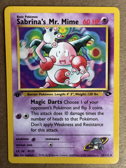 Sabrina's Mr. Mime 59/132 Gym Challenge 1st Edition Non-Holo Pokemon Card NM+ - Image 1
