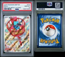 2025 POKEMON MEP EN-ME BLACK STAR PROMO #010 RIOLU PSA 10 - Image 3