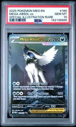 2025 Pokemon Mega Evolution Mega Absol EX SIR #180 PSA 10 GEM MINT - Image 1