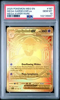 2025 Pokemon Meg En Mega Hyper Rare #187 Mega Gardevoir Ex PSA 10 GEM MINT - Image 1