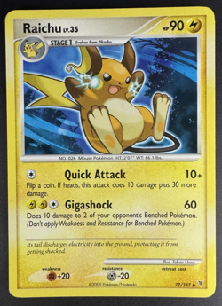 Raichu LV.35 77/147 Regular Non Holo - 2009 Supreme Victors - Pokemon TCG - VLP - Image 1