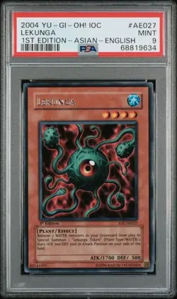 2004 Yu-Gi-Oh! Invasion of Chaos IOC # AE027 Lekunga 1st ed Asian/Eng PSA 9 MT - Image 1