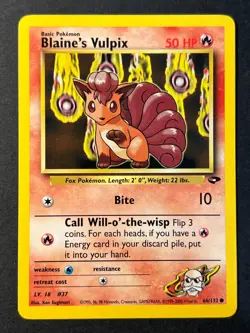 Blaine's Vulpix 66/132 Gym Challenge Common - Pokemon Card Near Mint - Image 1