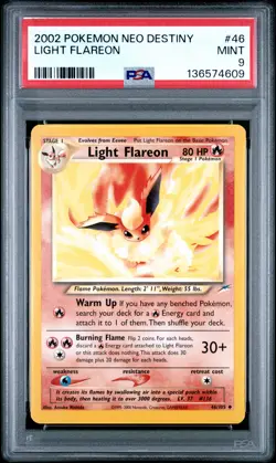2002 POKEMON NEO DESTINY #46 LIGHT FLAREON PSA 9 - Image 1