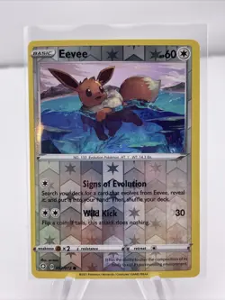 Eevee #52/72 2021 Sword & Shield - Shining Fates NM Pokemon TCG Reverse Holo (b) - Image 1