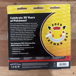 Pokemon Day 30th Anniversary Sealed Pikachu Promo with 3 Packs & Pokemon Coin - Image 2