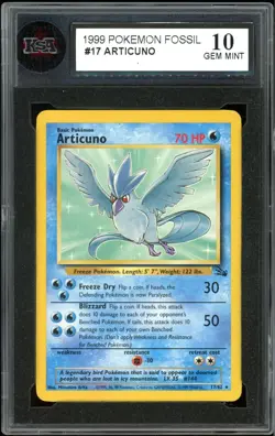 1999 Pokemon Fossil #17 Articuno Non-Holo KSA 10 Gem Mint - Image 1