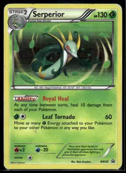 2011 Pokemon Black and White Promo BW20 Serperior Holo LP - Image 1